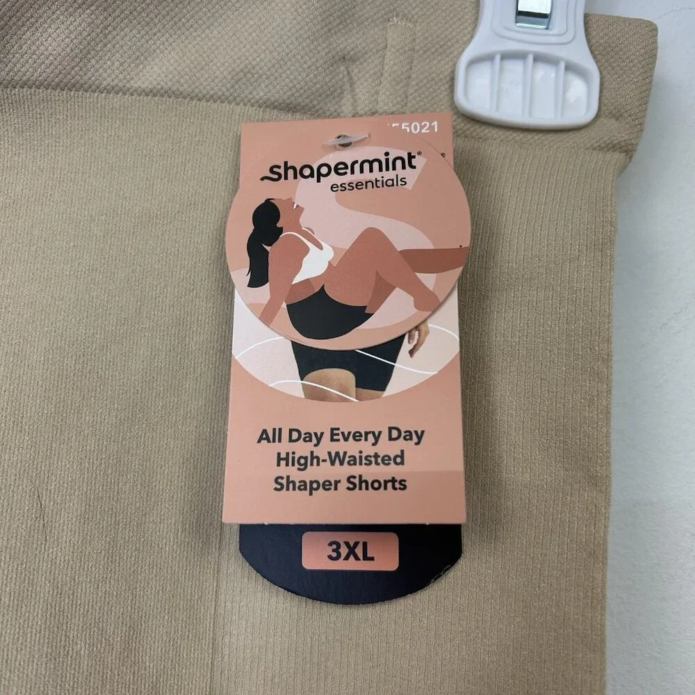 NEW Shapermint All Day Every Day High Waisted Shaper Shorts Size 3XL‎ Beige
